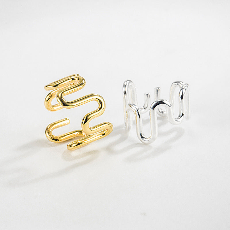 Sterling Silver Abstract Waves Ring