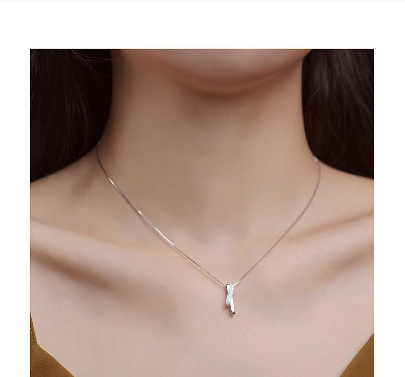 Sterling Silver Geometric Line Necklace