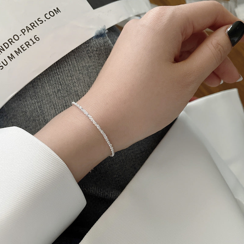 Sterling Silver Minimalist Waves Bracelet