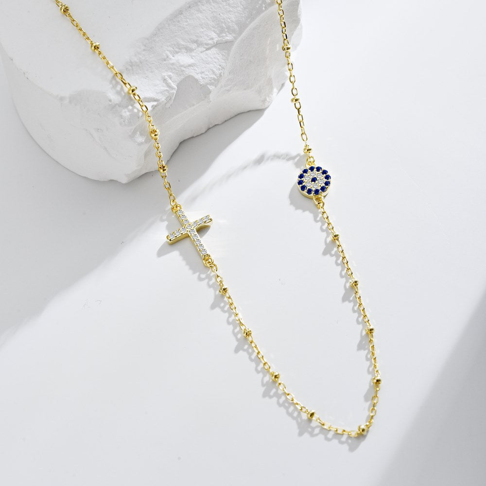 Sterling Silver Devil's Eye Minimalist Necklace Collection