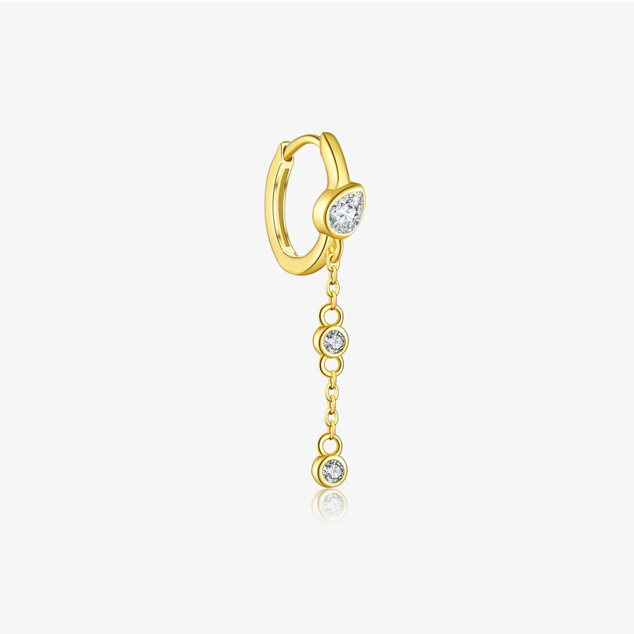 Sterling Silver Loop & Chain Single Earring