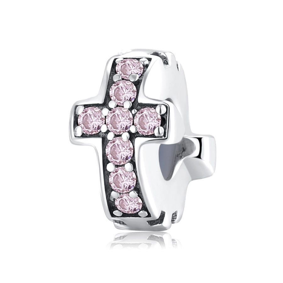 Sterling Silver Bow & Cross Bling Charms