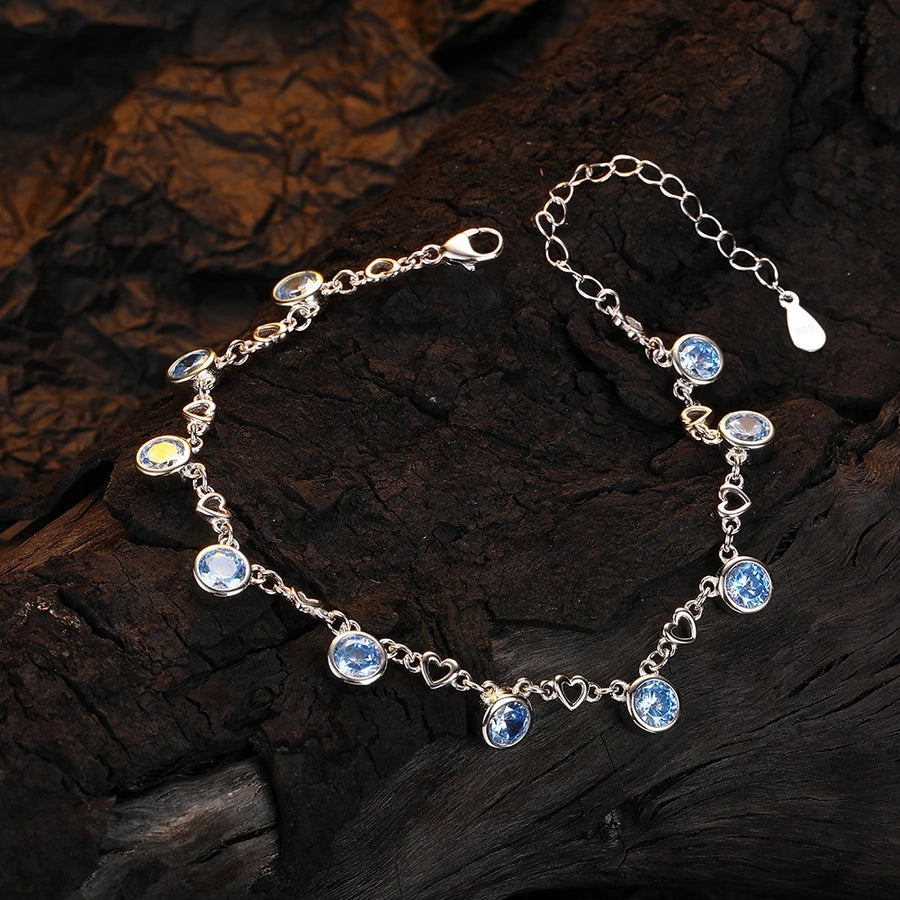 Sterling Silver Circle Droplet Bracelet