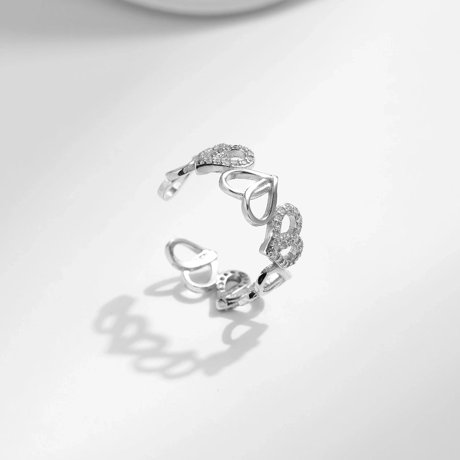 Sterling Silver Heart Open Ring