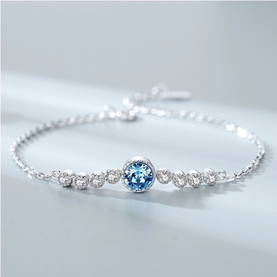 Sterling Silver Tennis Crystal Bracelet