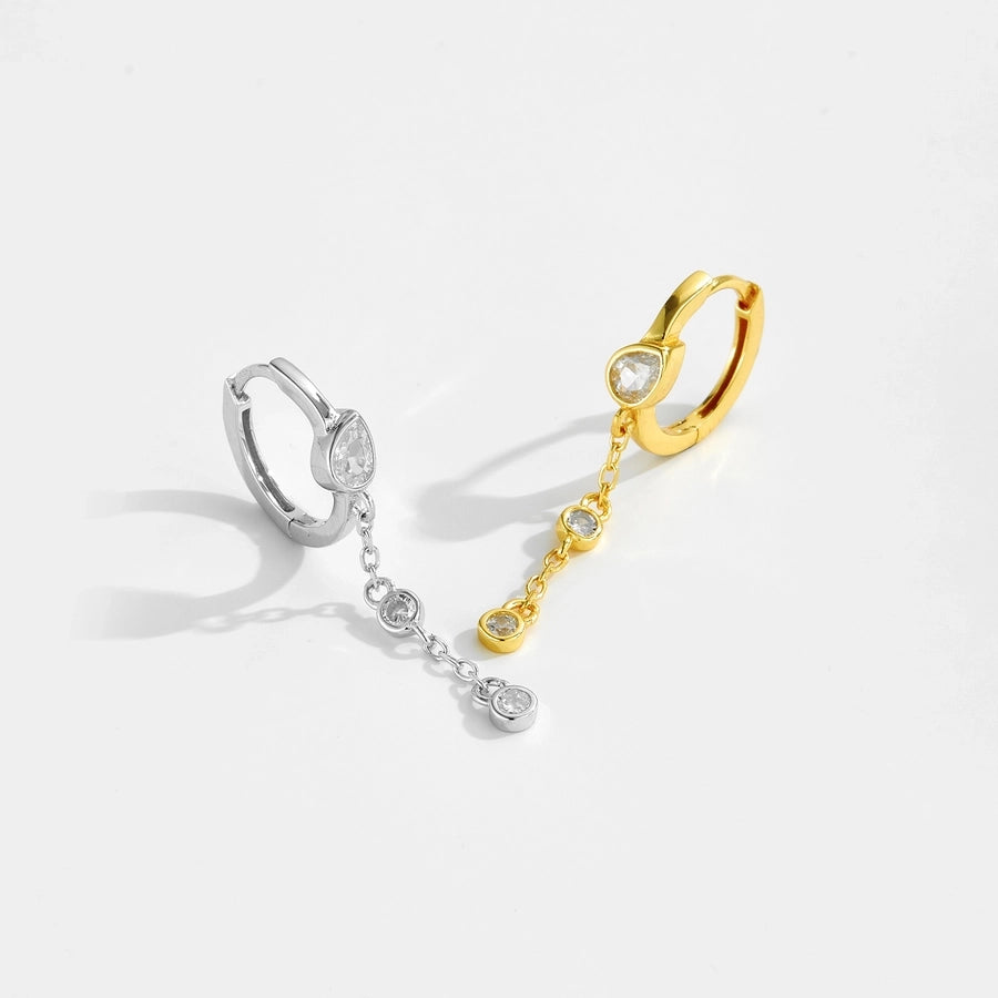 Sterling Silver Loop & Chain Single Earring