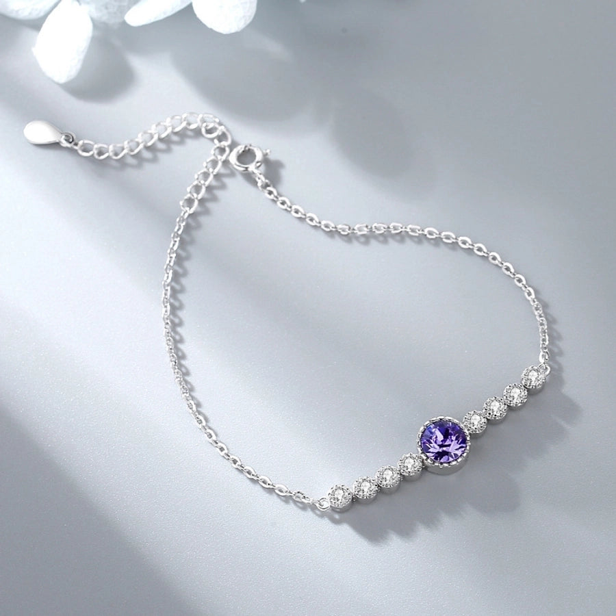 Sterling Silver Tennis Crystal Bracelet