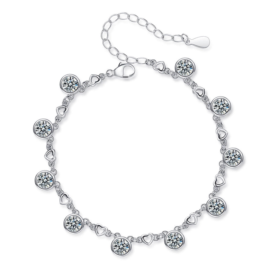 Sterling Silver Circle Droplet Bracelet