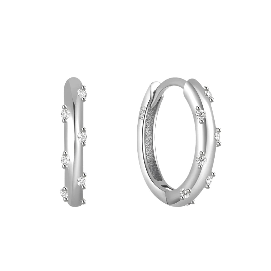 Sterling Silver Hoops with Dainty Accents in 6 colours