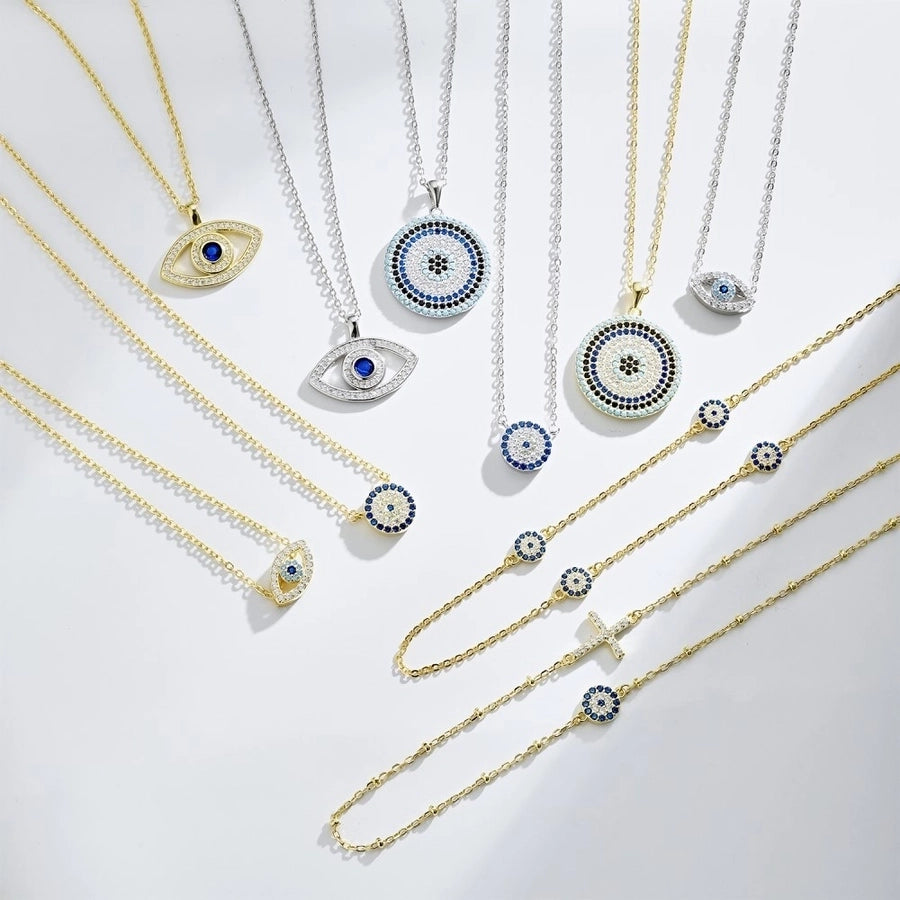 Sterling Silver Devil's Eye Minimalist Necklace Collection