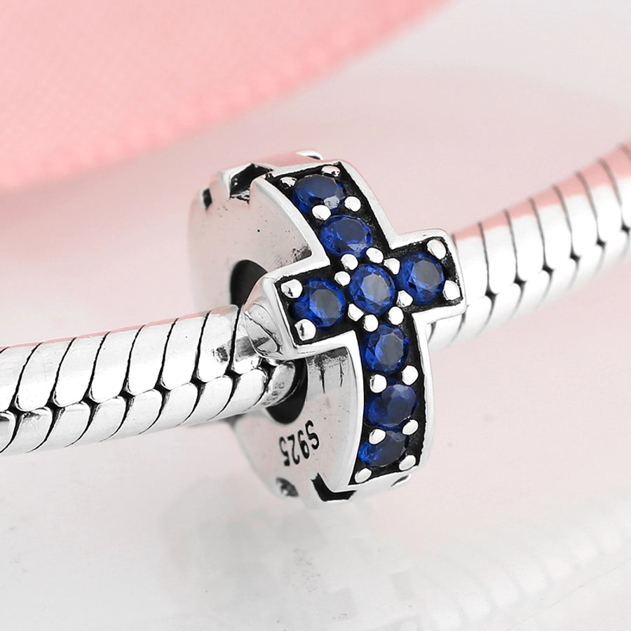 Sterling Silver Bow & Cross Bling Charms