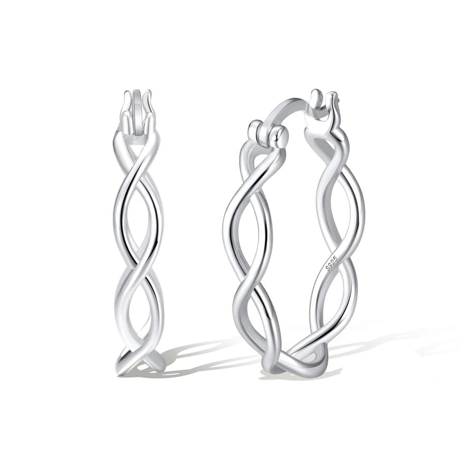 Sterling Silver / 14K Gold Plated Twisted Hoop Earrings