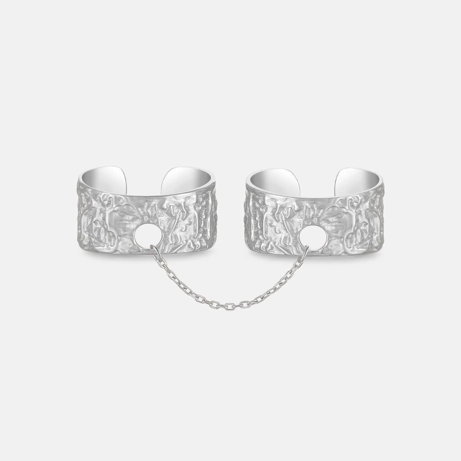 Sterling Silver Double Chain Ring