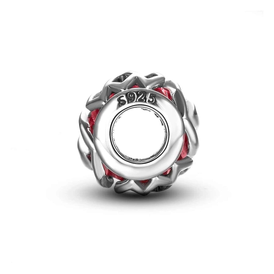 Sterling Silver Red Rose Charm