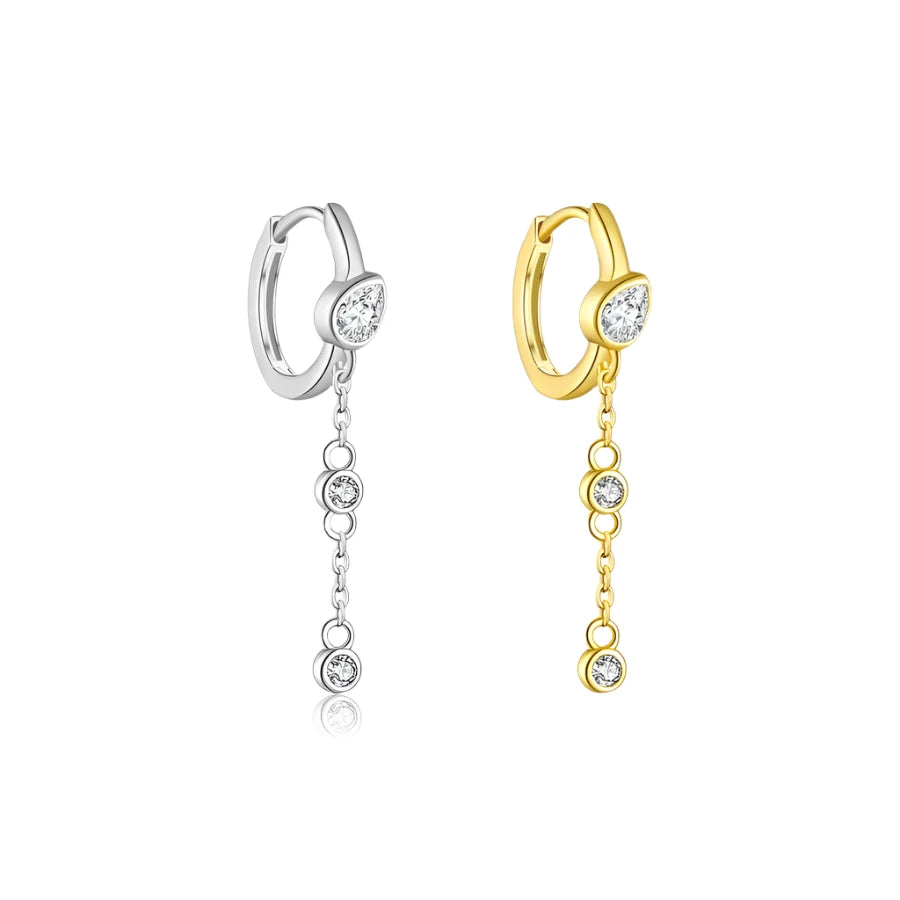 Sterling Silver Loop & Chain Single Earring