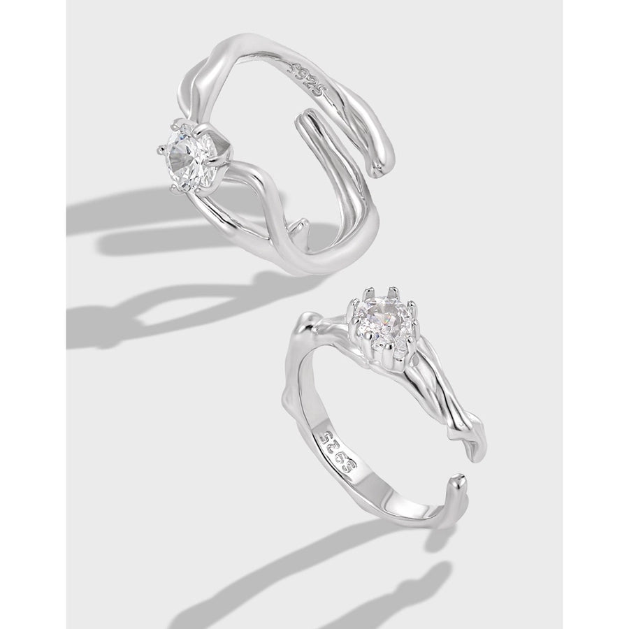 Sterling Silver Geometric Branch Ring