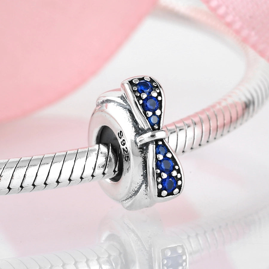Sterling Silver Bow & Cross Bling Charms