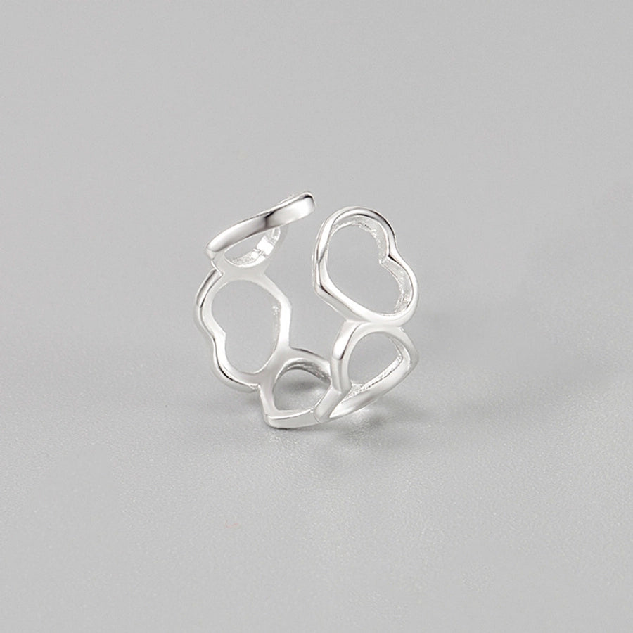 Sterling Silver Hollow Heart Ear Cuff