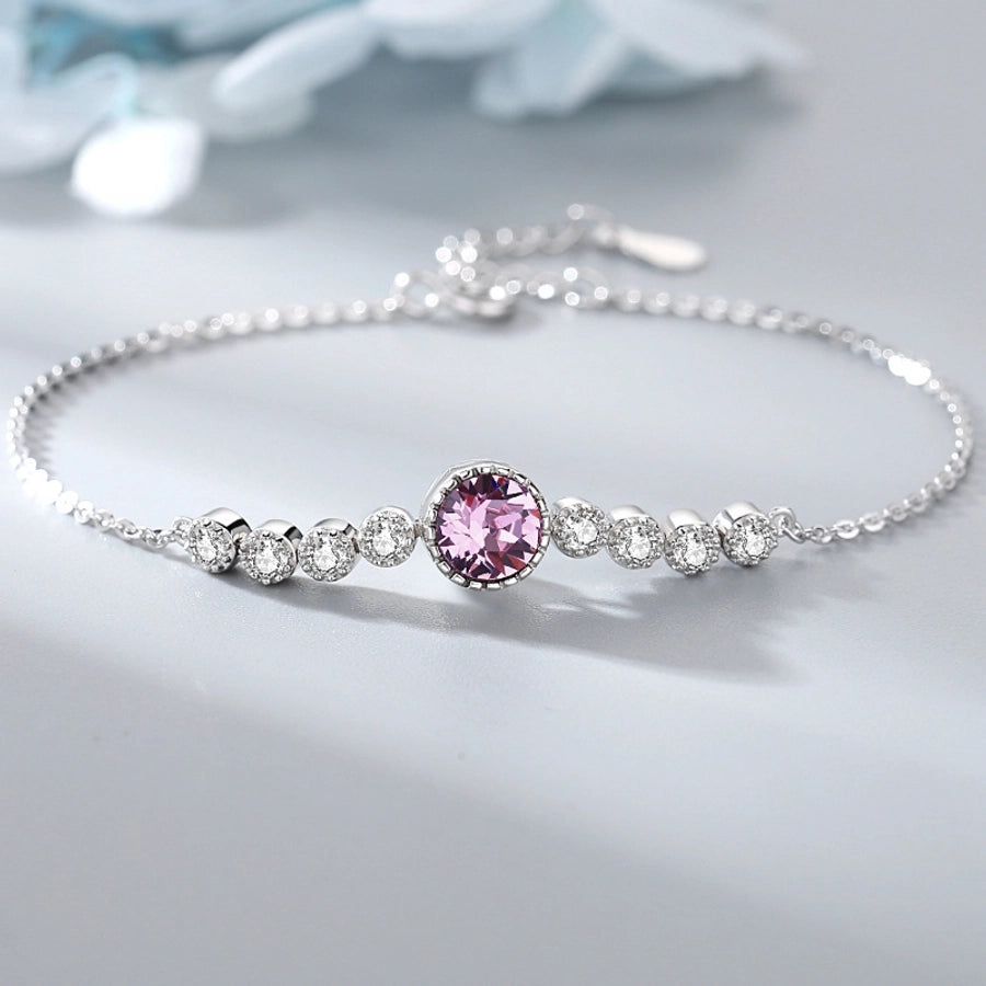 Sterling Silver Tennis Crystal Bracelet