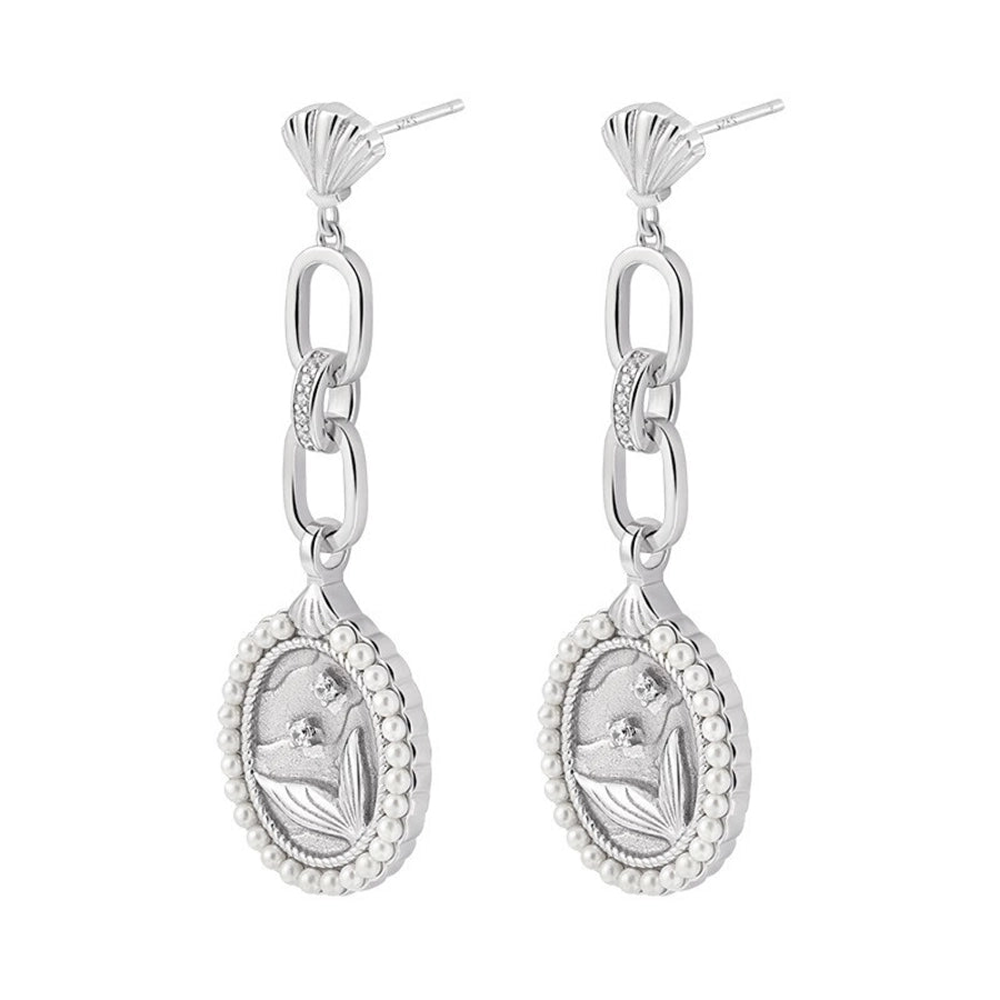 Sterling Silver Mermaid Dangle Earrings