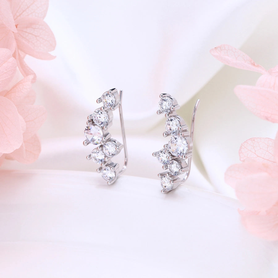 Sterling Silver Staggered Minimalist Bling Stud