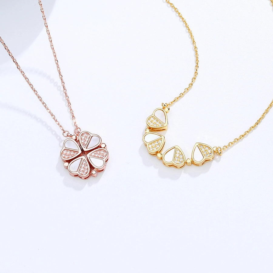 Sterling Silver Heart Cluster Necklace Collection