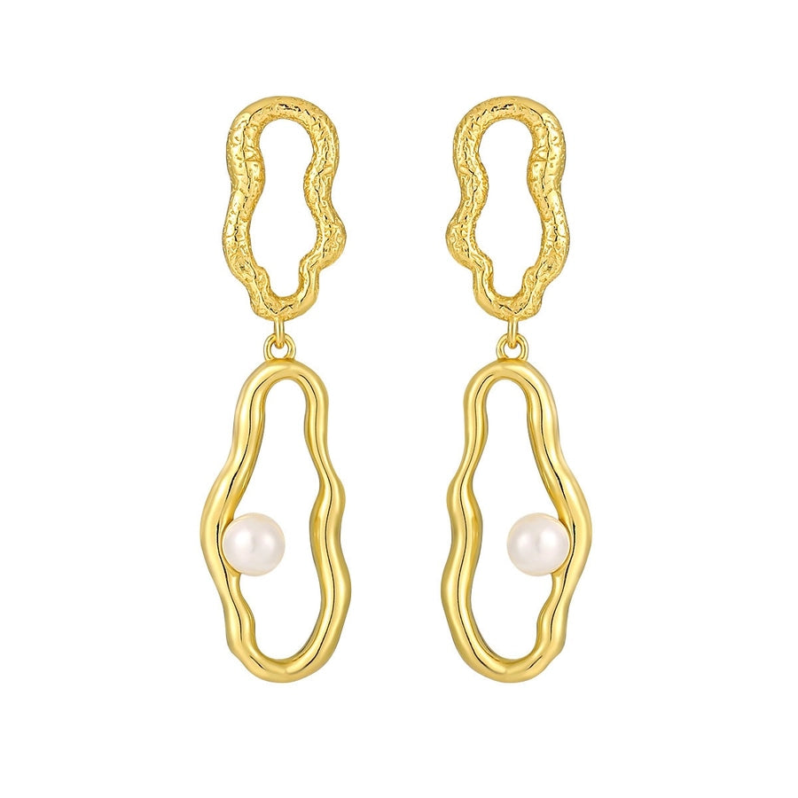 Sterling Silver 18K Gold Plated Abstract Earrings