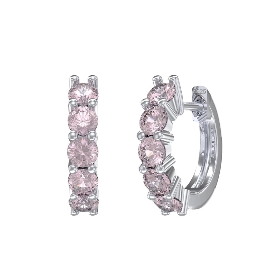 Sterling Silver Huggie Sparkle Earrings