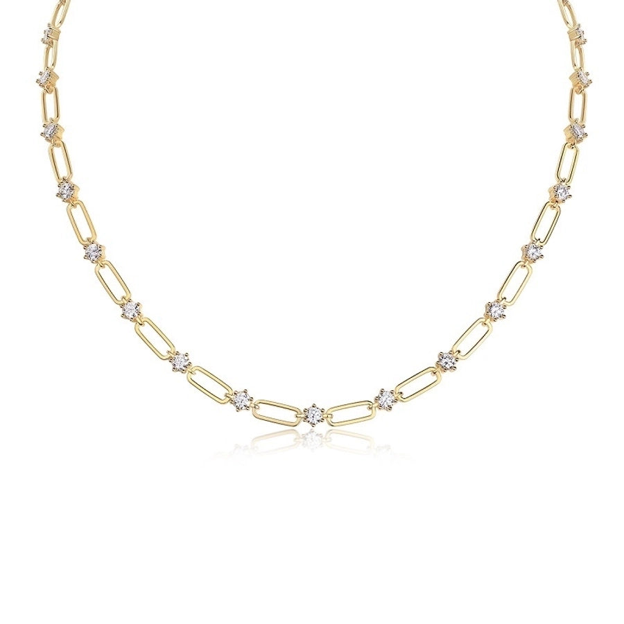 Sterling Silver Gold Plated Link Necklace
