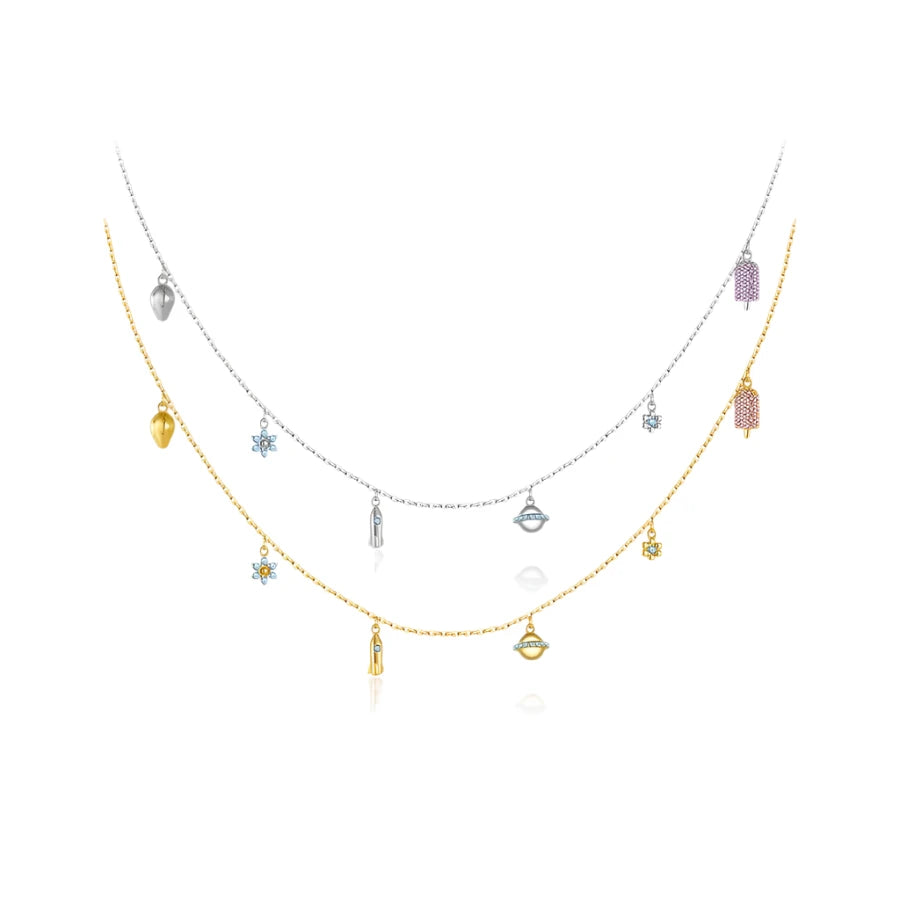 Sterling Silver Galactic Pendant Necklace