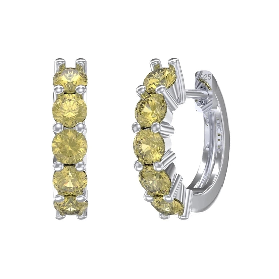 Sterling Silver Huggie Sparkle Earrings
