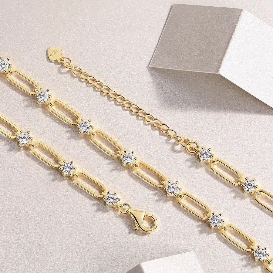 Sterling Silver Gold Plated Link Necklace