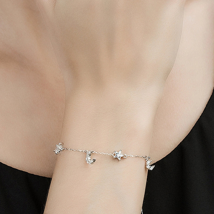 Minimalist Star & Moon Charm Bracelet