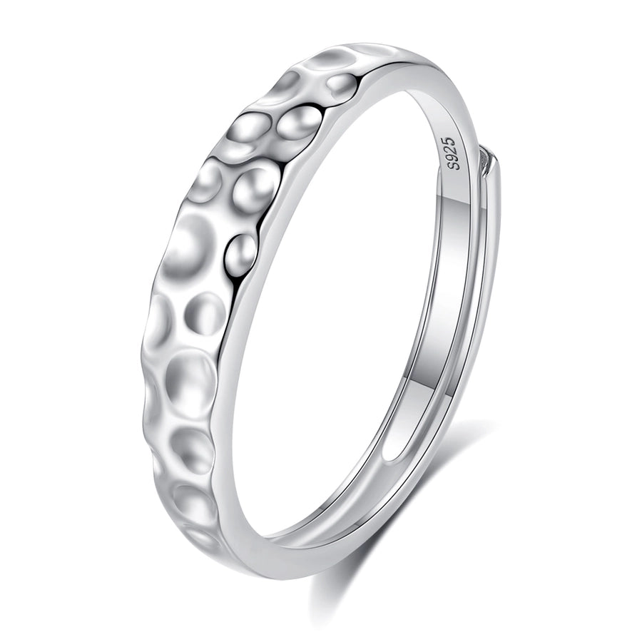 Sterling Silver Crater & Eternity Band Set