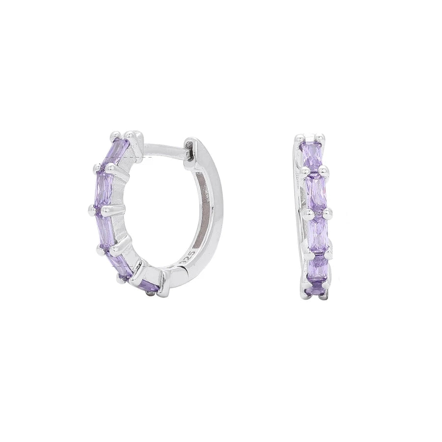 Sterling Silver Retro Hoop Earrings in 9 Colours
