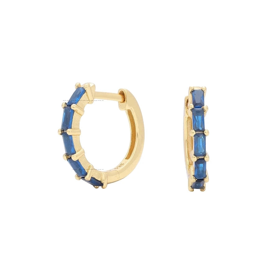 Sterling Silver Retro Hoop Earrings in 9 Colours