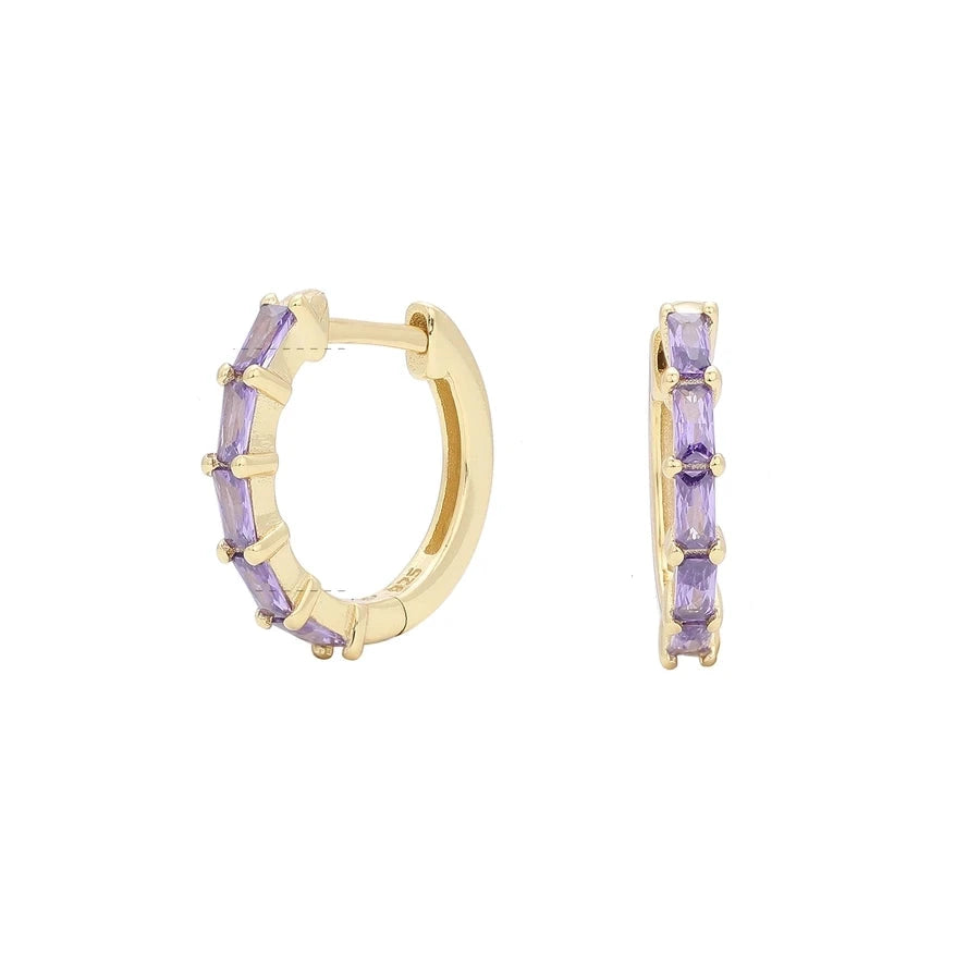 Sterling Silver Retro Hoop Earrings in 9 Colours