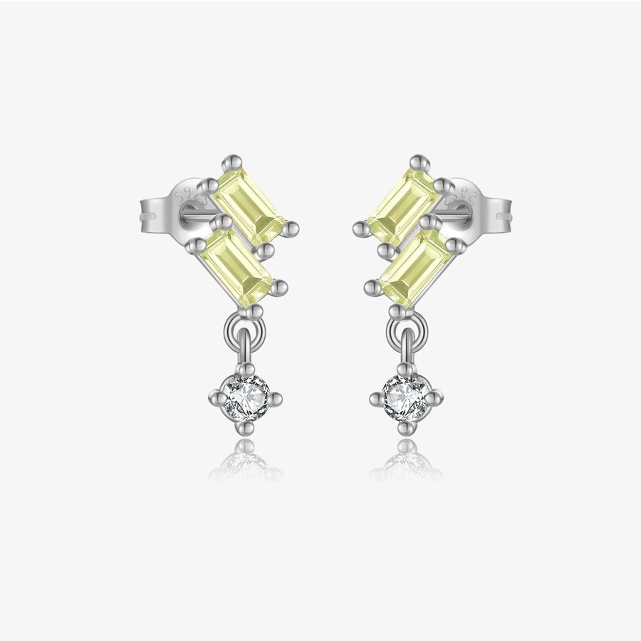 Sterling Silver Minimalist Bling Drop Earrings