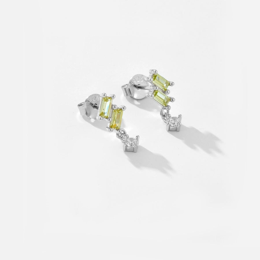 Sterling Silver Minimalist Bling Drop Earrings