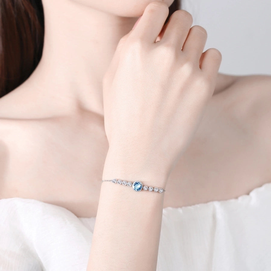 Sterling Silver Tennis Crystal Bracelet