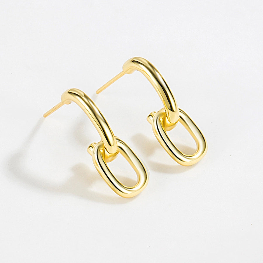 Sterling Silver Oval Link Earrings