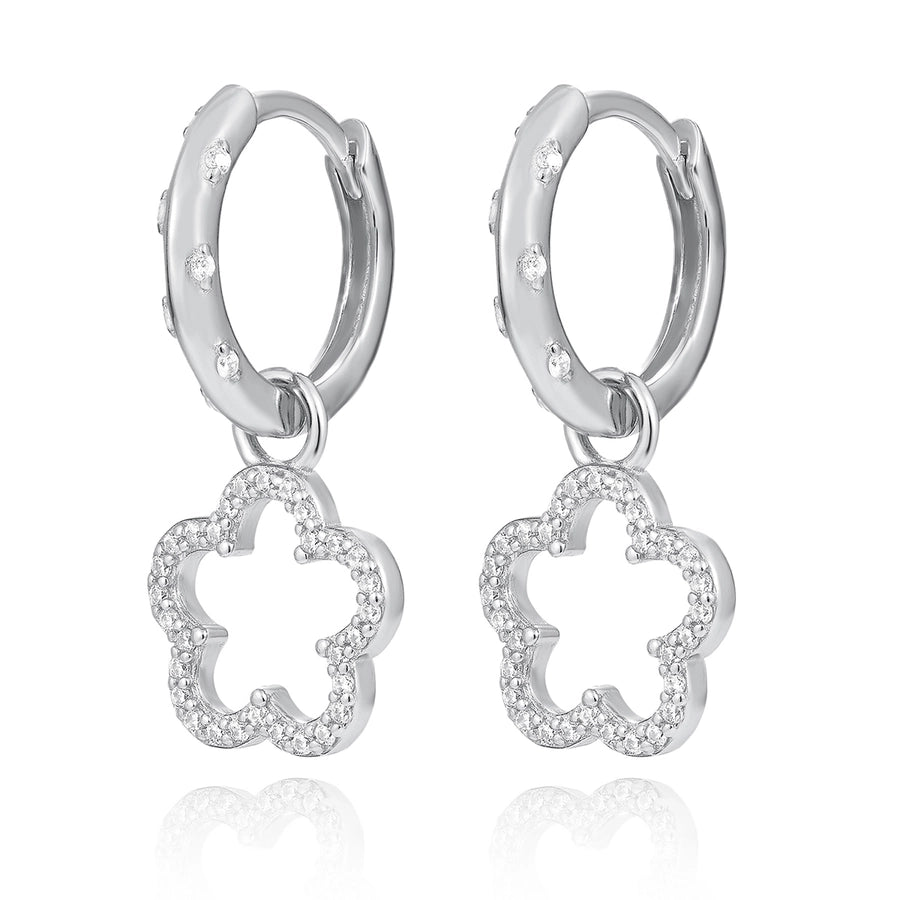 Sterling Silver Hollow Daisy Earrings