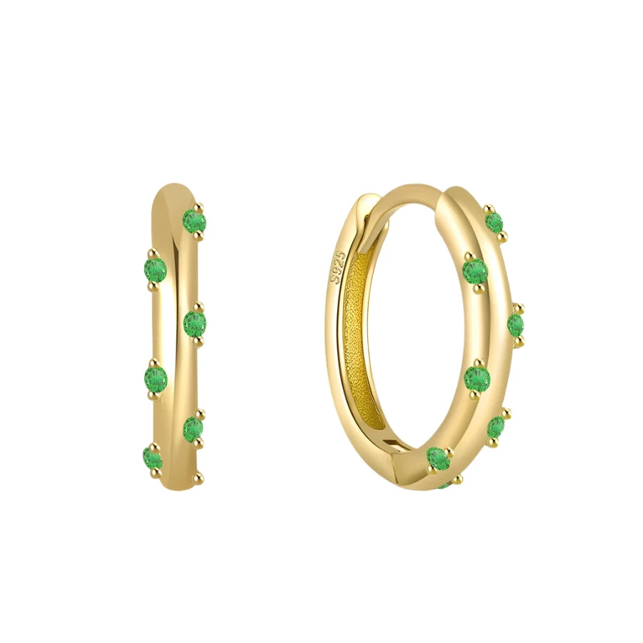 Sterling Silver Hoops with Dainty Accents in 6 colours