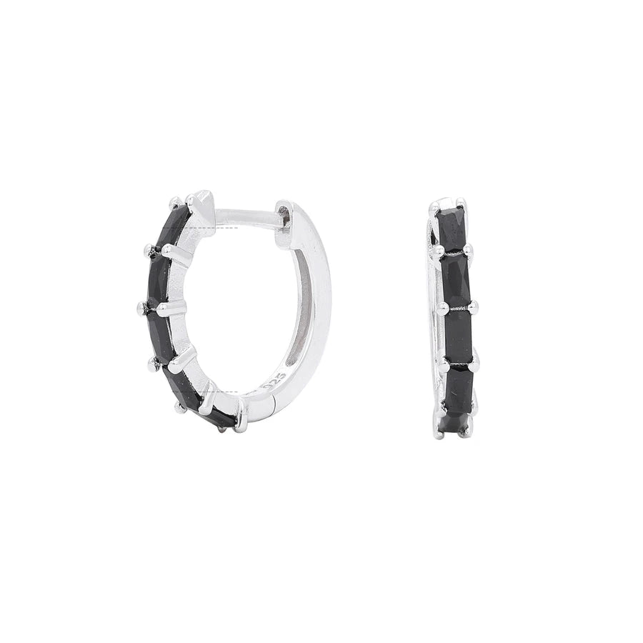 Sterling Silver Retro Hoop Earrings in 9 Colours