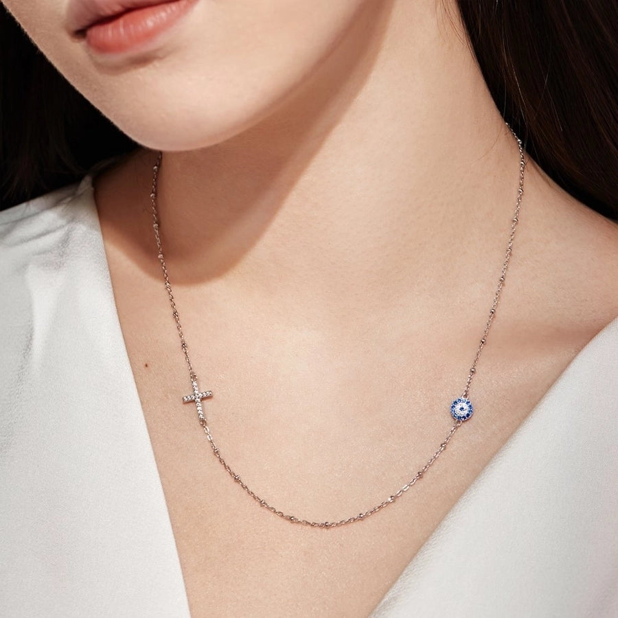 Sterling Silver Devil's Eye Minimalist Necklace Collection