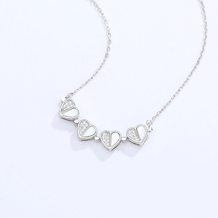 Sterling Silver Heart Cluster Necklace Collection