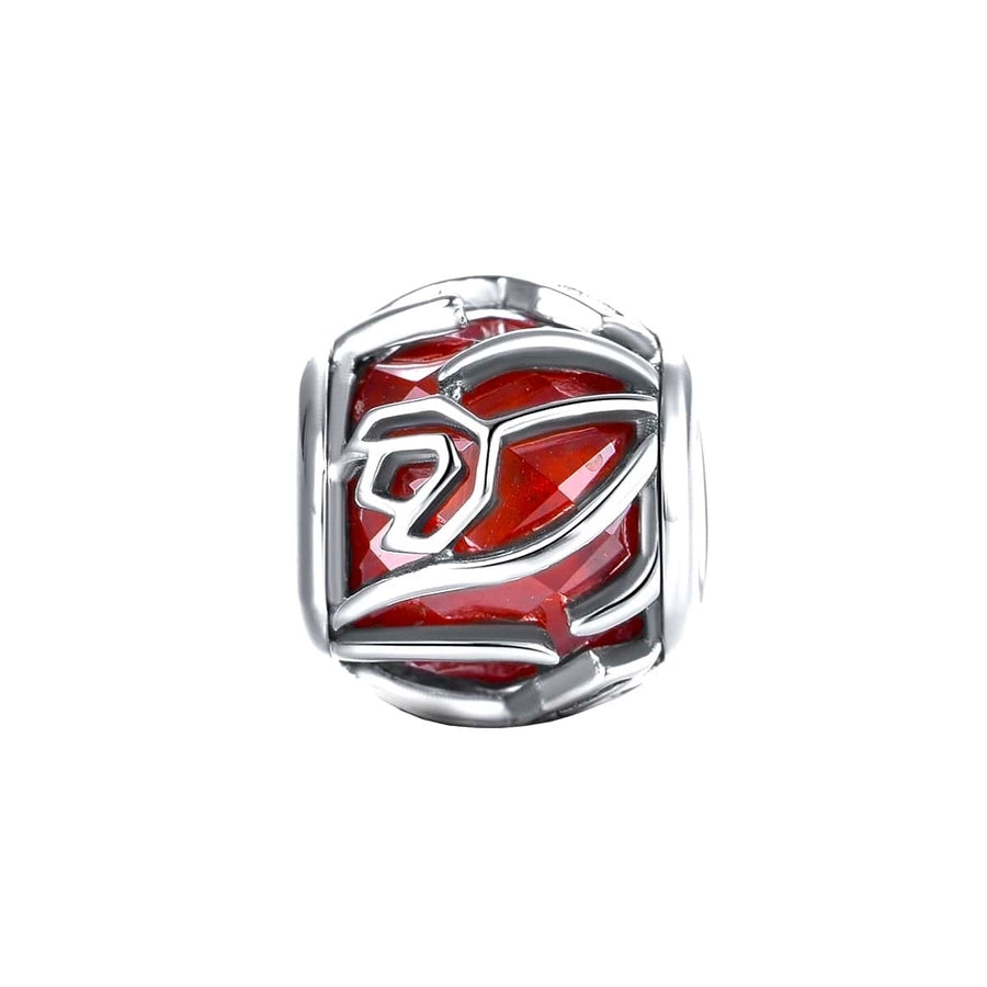 Sterling Silver Red Rose Charm