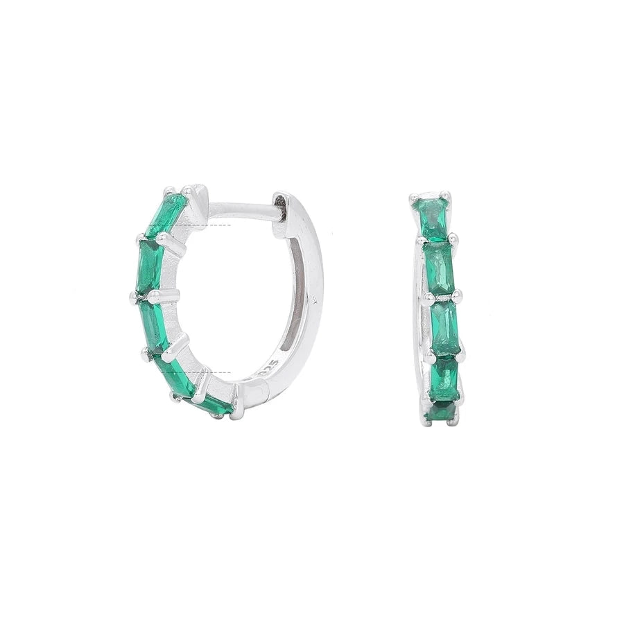 Sterling Silver Retro Hoop Earrings in 9 Colours