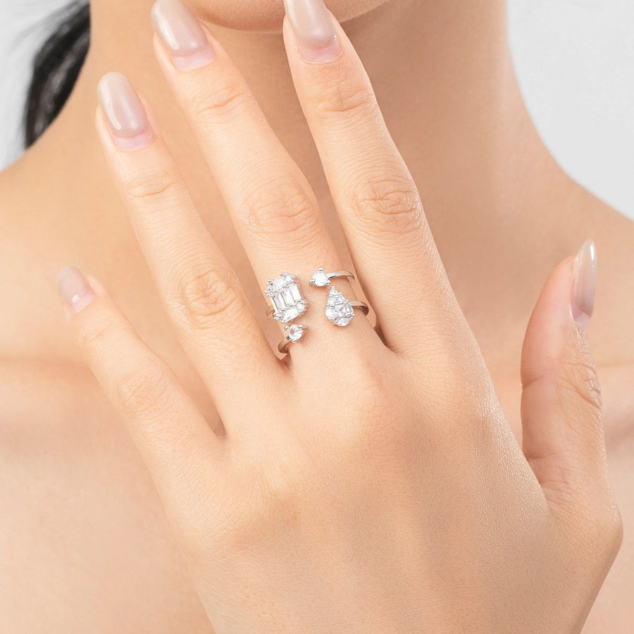 Sterling Silver Water Droplet Ring