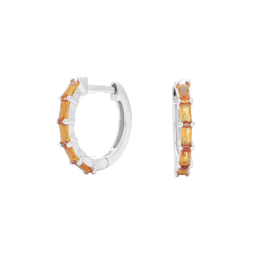Sterling Silver Retro Hoop Earrings in 9 Colours